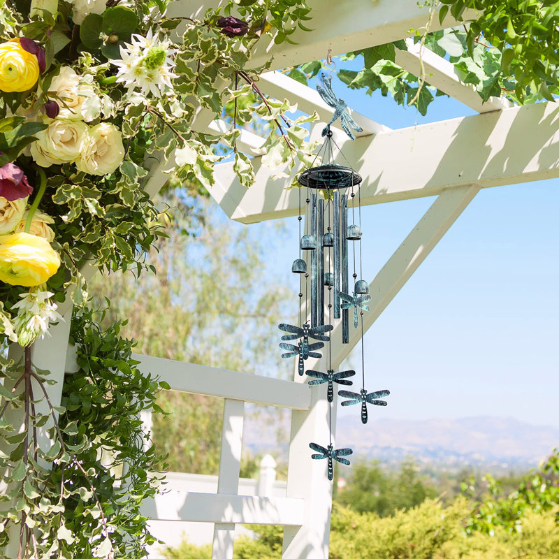Monsiter QE Wind Chimes, Outdoors Wind Chimes With 4 Aluminum Tubes Dragonfly Wind Chime With S Hook Wind Bells Hanging Decorate For Patio Garden Backyard Or Porch